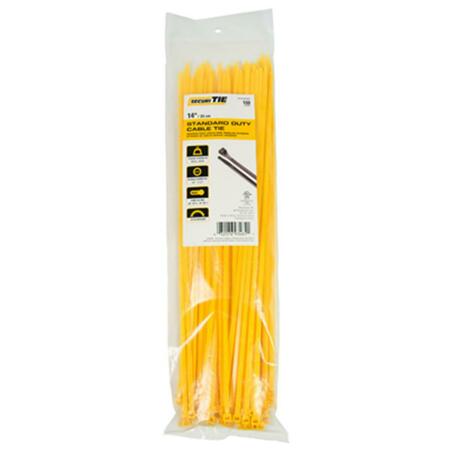 GARDNER BENDER 14 in. Standard Duty Cable Tie, Yellow, 100PK 220992